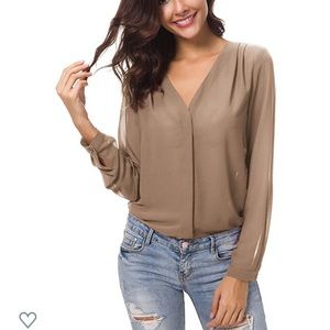 Camel colored blouse